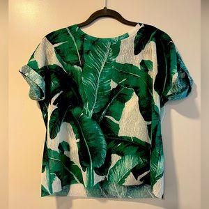 Shein Tropical See Through Plant Shirt. Size M.